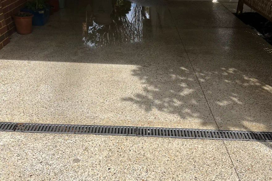 Exposed aggregate cleaning: after